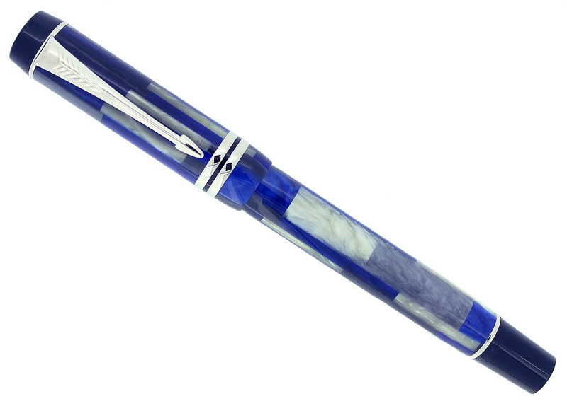 2011 PARKER DUOFOLD INTERNATIONAL BLUE MOSAIC FOUNTAIN PEN 18K NIB NEW IN BOX OFFERED BY ANTIQUE DIGGER