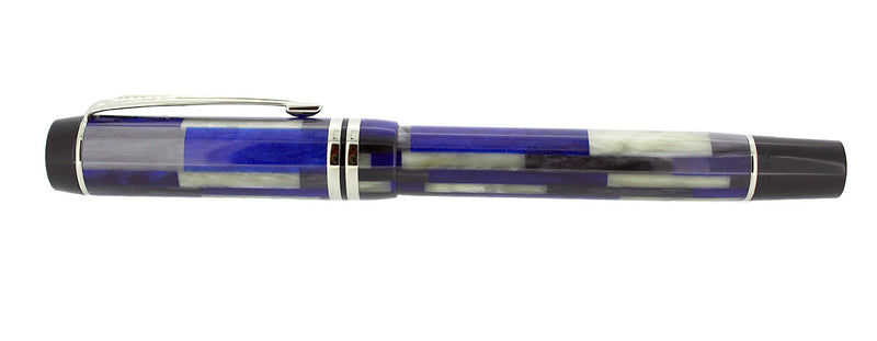 2011 PARKER DUOFOLD INTERNATIONAL BLUE MOSAIC FOUNTAIN PEN 18K NIB NEW IN BOX OFFERED BY ANTIQUE DIGGER