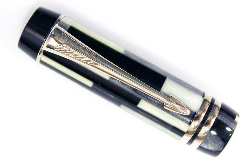 Parker Duofold Centennial Black Mosaic Fountain Pen New In Box With Medium NIB