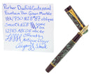 1992 DUOFOLD CENTENNIAL GREEN MARBLE FOUNTAIN PEN 18K FINE OBLIQUE NIB MINT