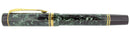 1992 DUOFOLD CENTENNIAL GREEN MARBLE FOUNTAIN PEN 18K FINE OBLIQUE NIB MINT OFFERED BY ANTIQUE DIGGER