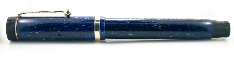 1927 PARKER DUOFOLD SENIOR BLUE LAPIS FOUNTAIN PEN IN RESTORED CONDITION WITH CRISP IMPRINT OFFERED BY ANTIQUE DIGGER