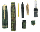 1937 PARKER EMERALD PEARL DOUBLE JEWEL VACUMATIC OVERSIZE FOUNTAIN PEN RESTORED OFFERED BY ANTIQUE DIGGER