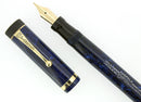 CIRCA 1927 PARKER SENIOR DUOFOLD BLUE ON BLUE LAPIS FOUNTAIN PEN F - BBB FLEX NIB OFFERED BY ANTIQUE DIGGER