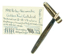 1941 PARKER VACUMATIC DOUBLE JEWEL GOLDEN PEARL CELLULOID FOUNTAIN PEN IN RESTORED CONDITION OFFERED BY ANTIQUE DIGGER