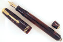 RESTORED CIRCA 1933-1938 FIRST GENERATION PARKER BURGUNDY PEARL DOUBLE JEWEL VACUMATIC STANDARD SIZE FOUNTAIN PEN