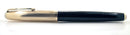 RESTORED 1946 PARKER 51 DOUBLE JEWEL FOUNTAIN PEN WITH 14K DIAMOND CLIP AND BLIND CAP TASSEL