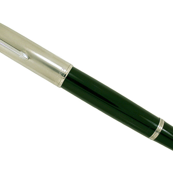 RESTORED 1948 PARKER 51 AEROMETRIC FOUNTAIN PEN IN FOREST GREEN WITH  LUSTRALOY CAP