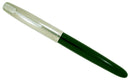 RESTORED 1948 PARKER 51 AEROMETRIC FOUNTAIN PEN IN FOREST GREEN WITH LUSTRALOY CAP OFFERED BY ANTIQUE DIGGER