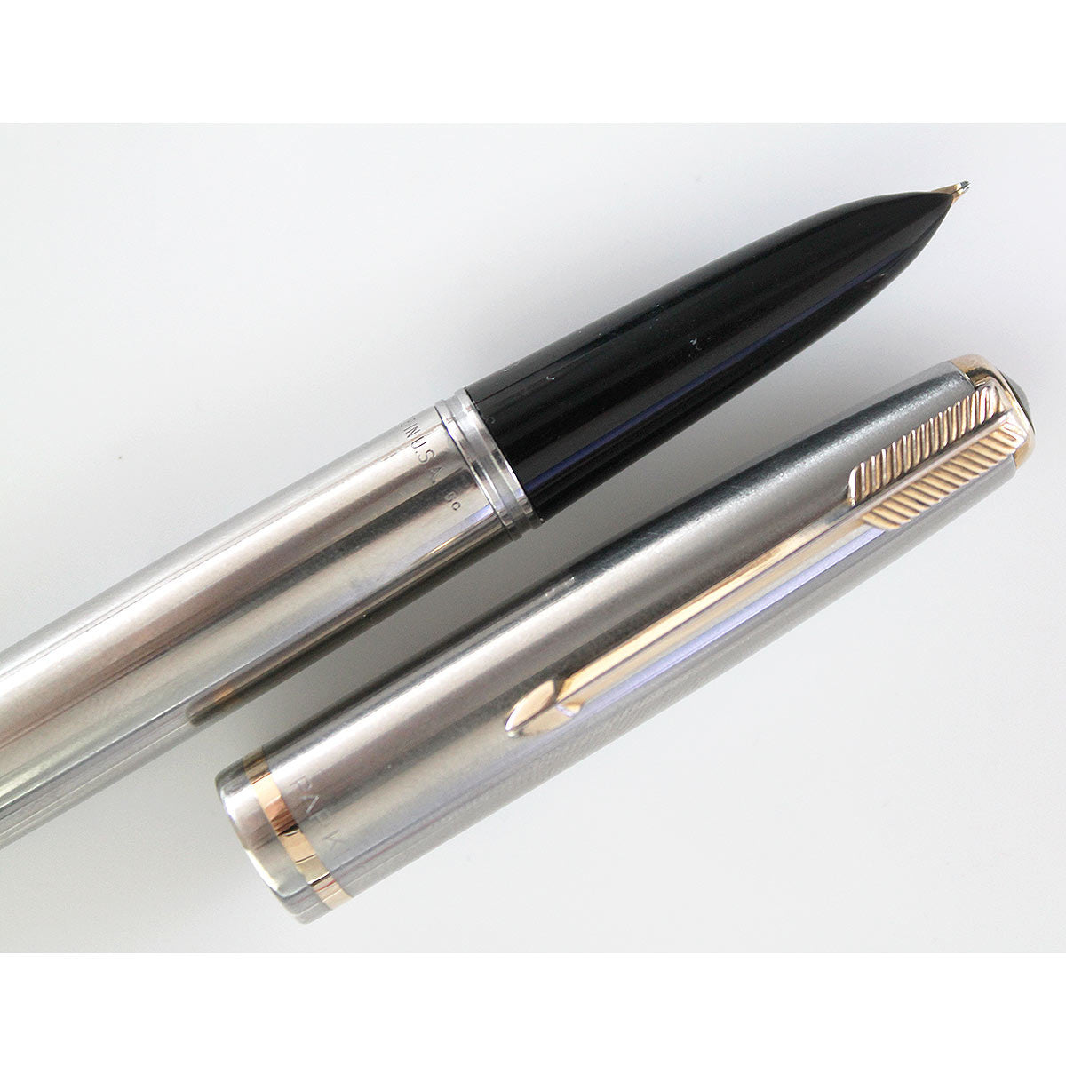1950 Parker 51 Flighter Fountain Pen in Stainless Steel with Aerometri