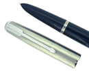 1950 PARKER 51 MIDNIGHT BLUE AEROMETRIC FOUNTAIN PEN RESTORED OFFERED BY ANTIQUE DIGGER