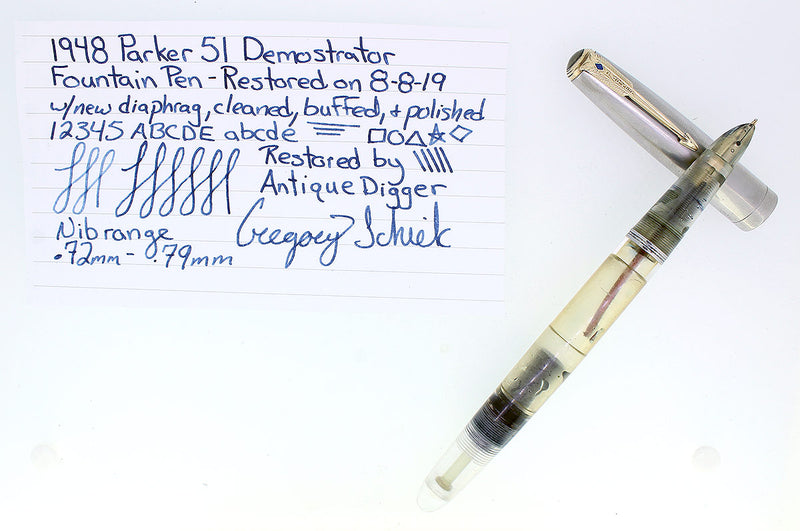 1948 PARKER 51 VACUMATIC DEMONSTRATOR FOUNTAIN PEN RESTORED OFFERED BY ANTIQUE DIGGER