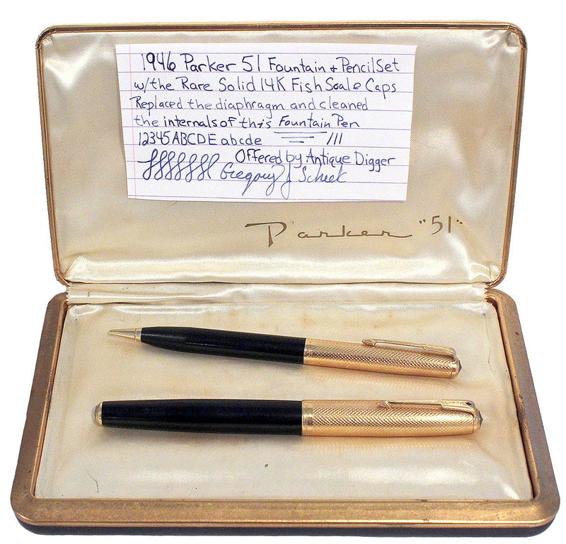 Rare Vintage Parker Pens RARE 1946 PARKER 51 SOLID 14K
