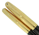 RARE 1946 PARKER 51 SOLID 14K GOLD HEIRLOOM FISHSCALE CAPS FOUNTAIN PEN AND PENCIL SET RESTORED OFFERED BY ANTIQUE DIGGER
