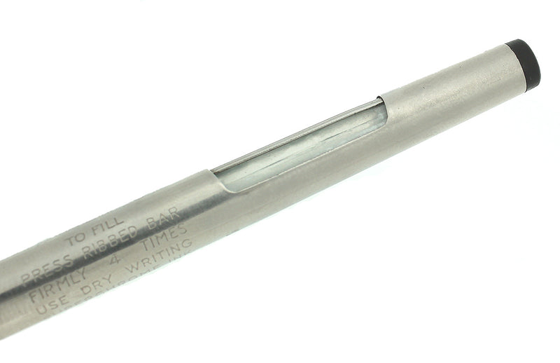 CIRCA 1950 PARKER 51 FLIGHTER AEROMETRIC FOUNTAIN PEN STAINLESS STEEL RESTORED OFFERED BY ANTIQUE DIGGER