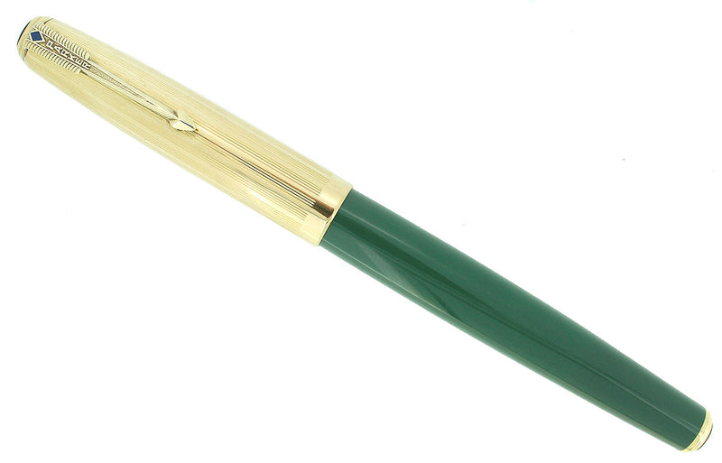 1947 PARKER 51 DOUBLE JEWEL NASSAU GREEN FOUNTAIN PEN RESTORED OFFERED BY ANTIQUE DIGGER