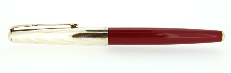 PARKER 61 FOUNTAIN PEN WITH RAINBOW CAP WITH BOX IN RESTORED CONDITION OFFERED BY ANTIQUE DIGGER