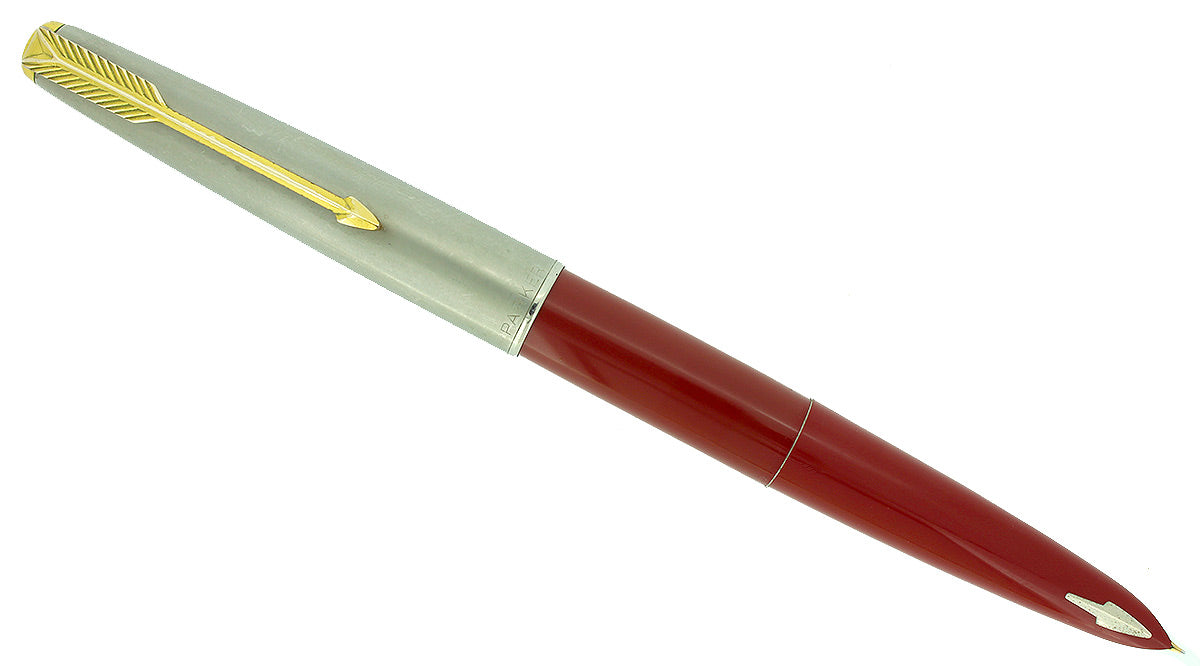 VINTAGE PARKER 61 CLASSIC RED WITH LUSTRALOY CAP RESTORED