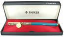 CIRCA 1959 PARKER 61 HERITAGE CAPTURQUOISE FOUNTAIN PEN NOS MINT IN BOX OFFERED BY ANTIQUE DIGGER