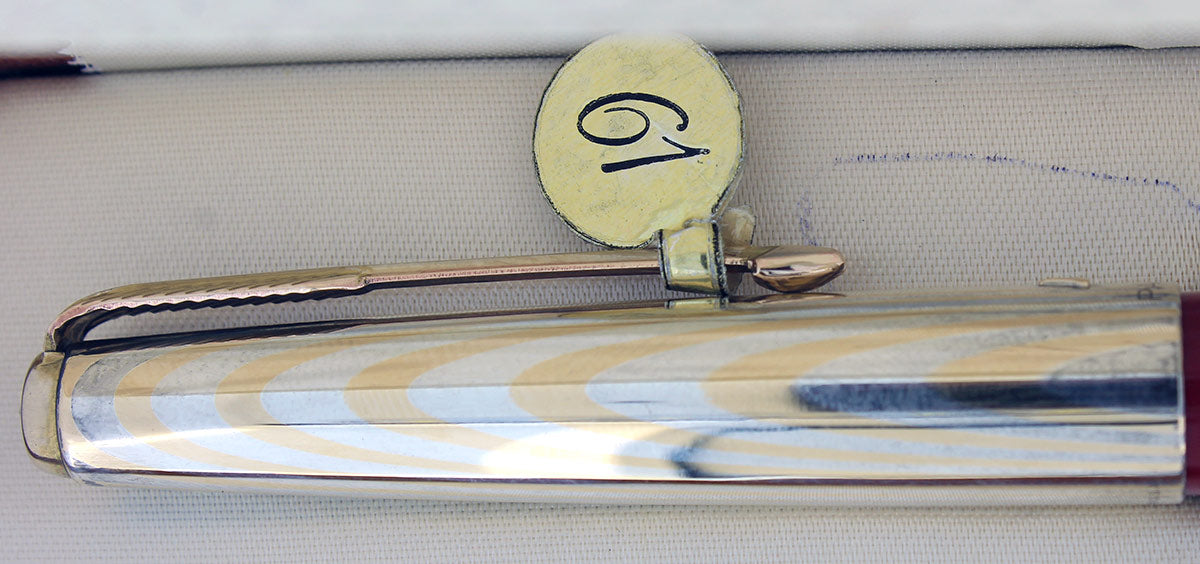 1956 PARKER 61 HERITAGE 1ST EDITION RAGE RED FOUNTAIN PEN RAINBOW CAP