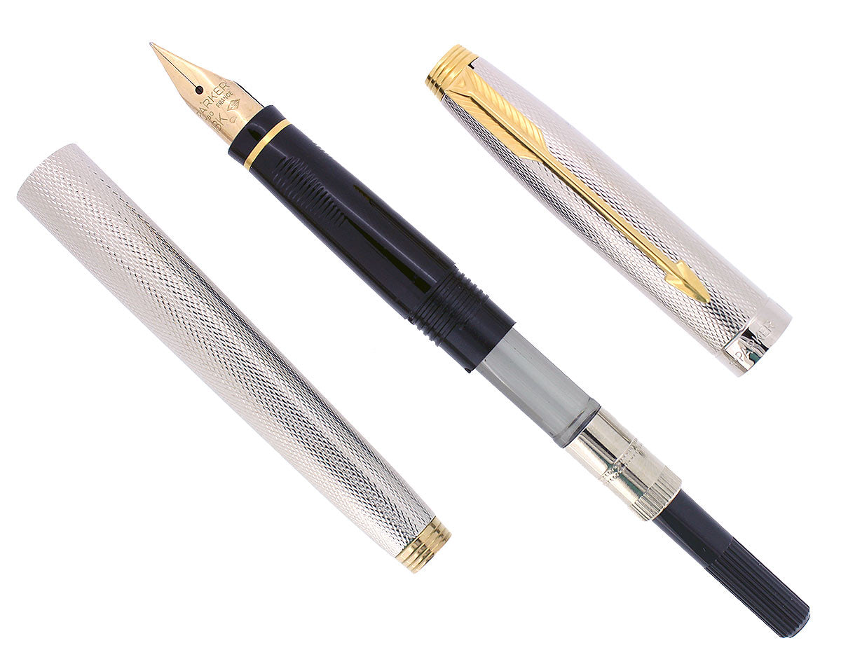 PARKER 75 GRAIN D'ORGE MODEL 18K FINE NIB FOUNTAIN PEN RESTORED