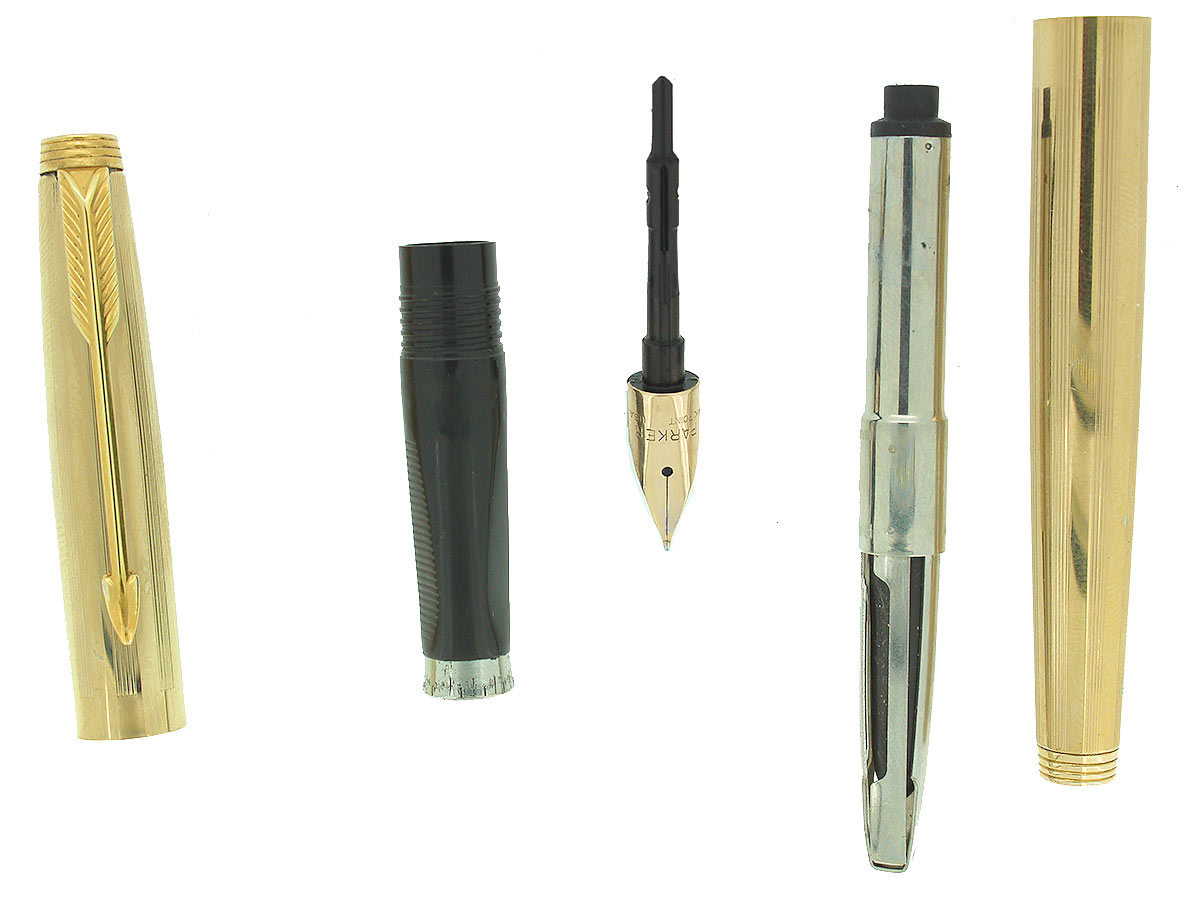CIRCA 1973 PARKER 75 IMPERIAL FOUNTAIN PEN 22K GOLD ELECTROPLATE JUST ...