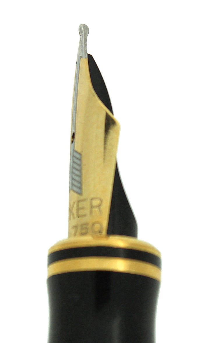 1993 PARKER DUOFOLD INTERNATIONAL GREEN MARBLE FOUNTAIN PEN 18K NIB NE