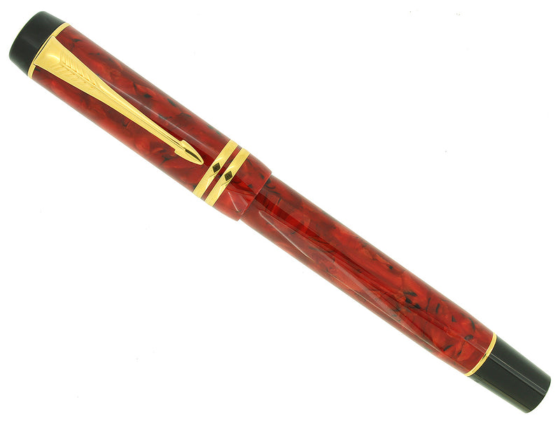 1996 PARKER DUOFOLD JASPER RED ROLLERBALL PEN MINT NEW IN BOX MADE IN UK OFFERED BY ANTIQUE DIGGER
