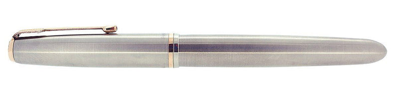 1950 PARKER 51 FLIGHTER AEROMETRIC FOUNTAIN PEN STAINLESS STEEL M NIB RESTORED OFFERED BY ANTIQUE DIGGER