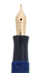 RESTORED CIRCA 1931 PARKER DUOFOLD LAPIS WHITE ON BLUE FOUNTAIN PEN NEAR MINT OFFERED BY ANTIQUE DIGGER
