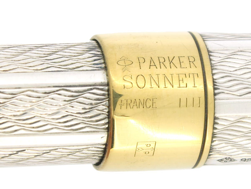 1994 FIRST YEAR MODEL PARKER SONNET STERLING FOUGERE PATTERN BALLPOINT PEN OFFERED BY ANTIQUE DIGGER