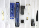 CIRCA 1928 PARKER SR DUOFOLD BLUE ON WHITE LAPIS FOUNTAIN PEN RESTORED OFFERED BY ANTIQUE DIGGER