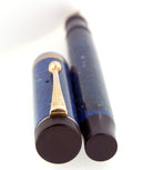 CIRCA 1928 PARKER SR DUOFOLD BLUE ON WHITE LAPIS FOUNTAIN PEN RESTORED OFFERED BY ANTIQUE DIGGER