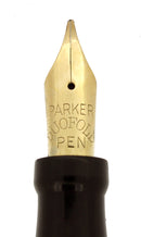 CIRCA 1928 PARKER SR DUOFOLD BLUE ON WHITE LAPIS FOUNTAIN PEN RESTORED OFFERED BY ANTIQUE DIGGER