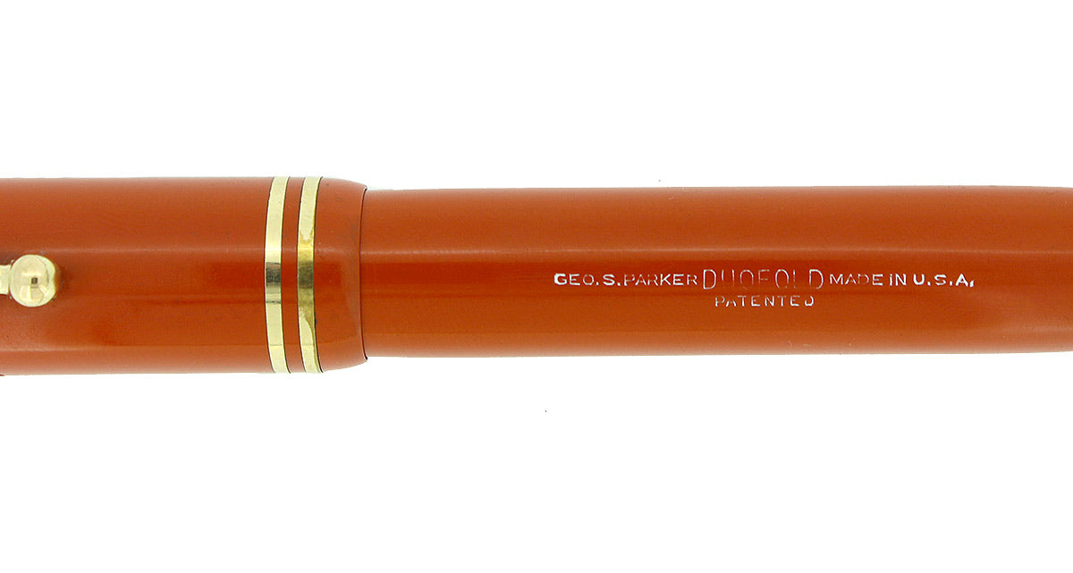 CIRCA 1930 PARKER SENIOR DUOFOLD STREAMLINE RED FOUNTAIN PEN RESTORED