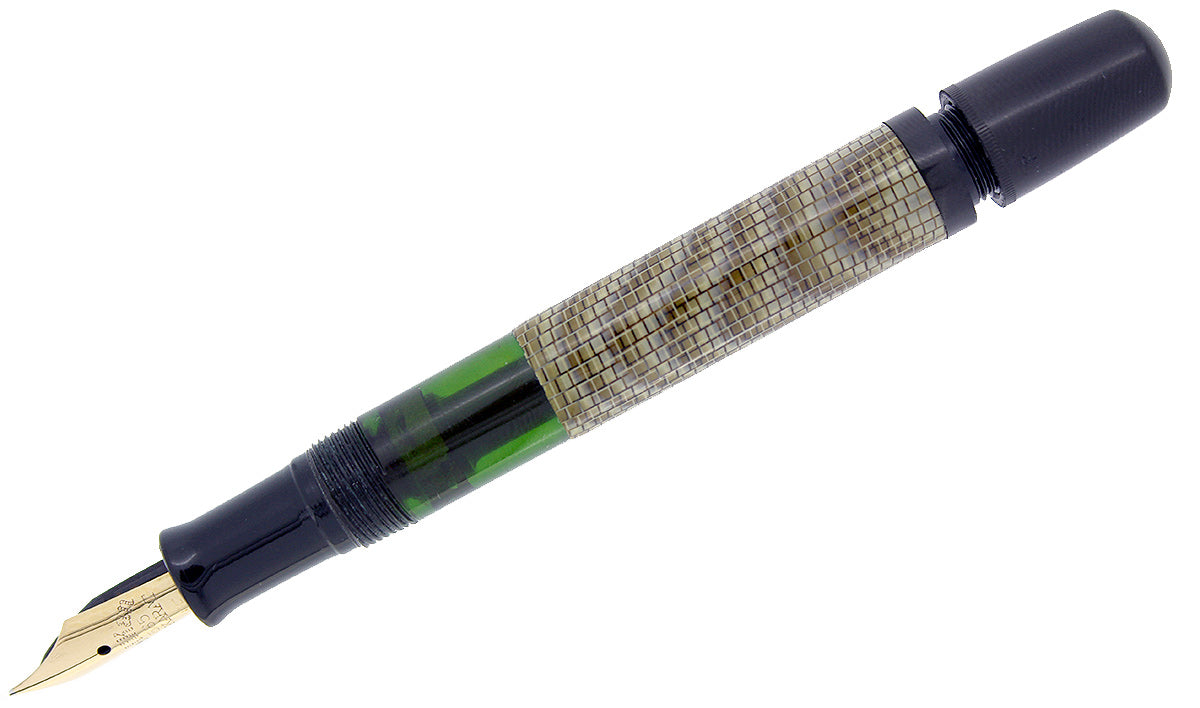 CIRCA 1938 PELIKAN 100N FOUNTAIN PEN LIZARD CELLULOID PATTERN F-BB NIB