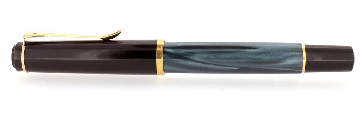 PELIKAN M200 BLUE MARBLED FOUNTAIN PEN SERVICED & READY TO WRITE