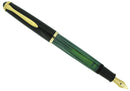 CIRCA 1950s PELIKAN 400NN FOUNTAIN PEN GREEN STRIATED CELLULOID B-BBB NIB RESTORED OFFERED BY ANTIQUE DIGGER