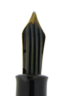 1950S PELIKAN 400NN FOUNTAIN PEN TORTOISE STRIATED CELLULOID OBLIQUE BROAD NIB RESTORED OFFERED BY ANTIQUE DIGGER