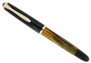 1950S PELIKAN 400NN FOUNTAIN PEN TORTOISE STRIATED CELLULOID OBLIQUE BROAD NIB RESTORED OFFERED BY ANTIQUE DIGGER