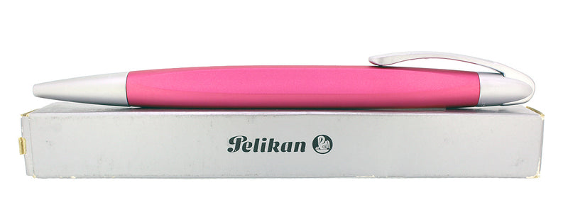 CIRCA 2007 PELIKAN K74 FORM MATTE ROSE AND ALUMINUM BALLPOINT PEN NEW OLD STOCK NEW BOXED OFFERED BY ANTIQUE DIGGER