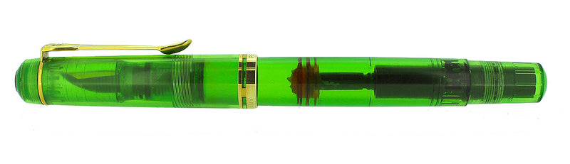 PRE 1990 PELIKAN M200 TRANSPARENT GREEN DEMONSTRATOR FOUNTAIN PEN XXF - BBB NIB RESTORED OFFERED BY ANTIQUE DIGGER