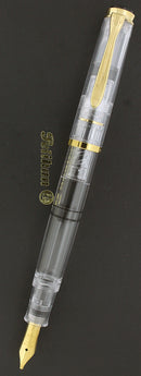 CIRCA 2012 PELIKAN M200 CLEAR DEMONSTRATOR GOLD TRIM FOUNTAIN PEN NEVER INKED OFFERED BY ANTIQUE DIGGER