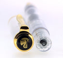 CIRCA 2012 PELIKAN M200 CLEAR DEMONSTRATOR GOLD TRIM FOUNTAIN PEN NEVER INKED OFFERED BY ANTIQUE DIGGER