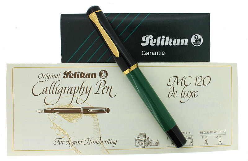 CIRCA 1985 PELIKAN MC 120 DELUXE CALLIGRAPHY FOUNTAIN PEN BOXED MINT OFFERED BY ANTIQUE DIGGER