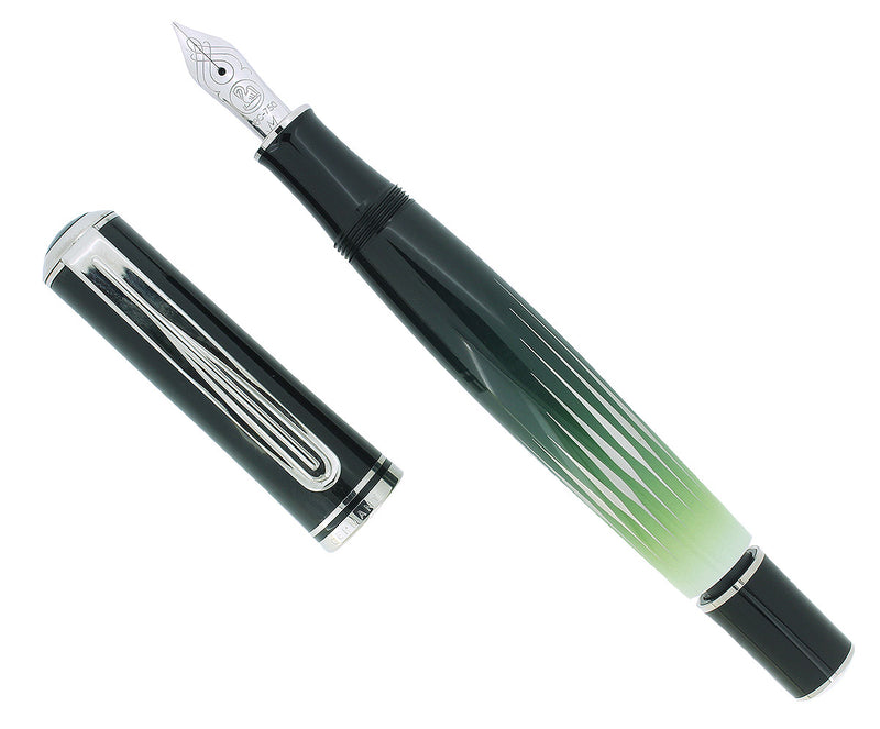 NEVER INKED 2008 PELIKAN M640 SPECIAL EDITION POLAR LIGHTS FOUNTAIN PEN W/BOX OFFERED BY ANTIQUE DIGGER