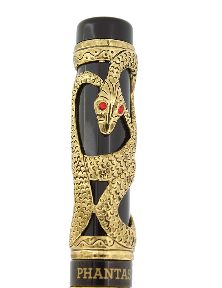 DANITRIO PHANTAS GOLD SNAKE FOUNTAIN PEN NEVER INKED ORIGINAL BOXES OFFERED BY ANTIQUE DIGGER
