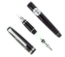 MINT PILOT NAMIKI FALCON 14K BROAD NIB FOUNTAIN PEN BLACK/RHODIUM W/BOX STICKERED OFFERED BY ANTIQUE DIGGER