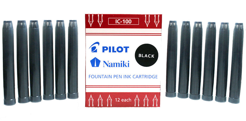 BOX OF 12 PILOT NAMIKI BLACK INK CARTRIDGES OFFERED BY ANTIQUE DIGGER