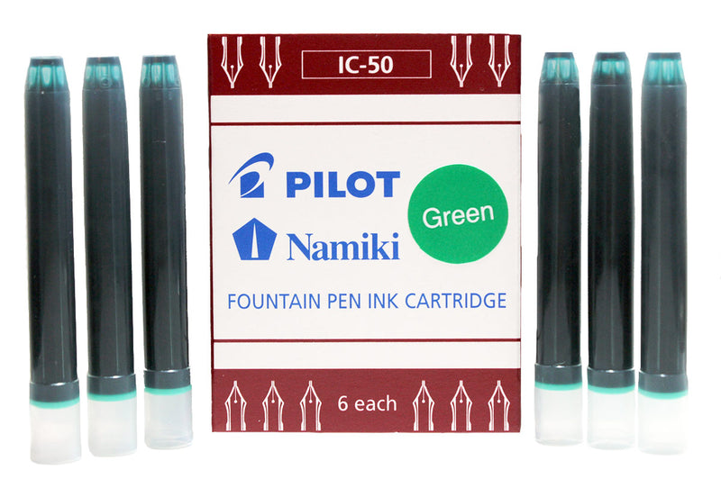BOX OF 6 PILOT NAMIKI GREEN INK 0.90ML CARTRIDGES OFFERED BY ANTIQUE DIGGER